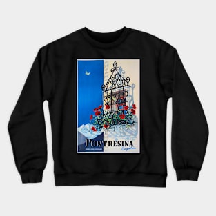 Pontresina,Engadin,Ski Poster Crewneck Sweatshirt